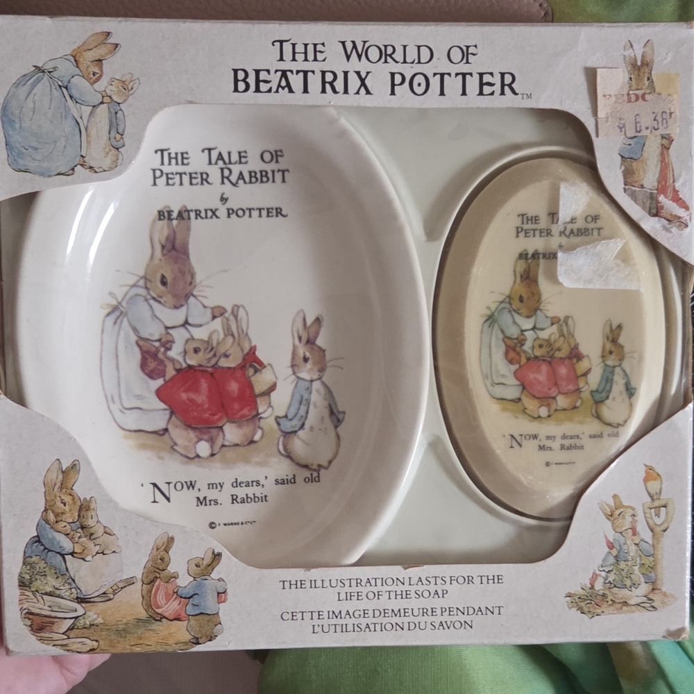 Vintage Beatrix Potter Peter Rabbit Soap and Dish Set 1988